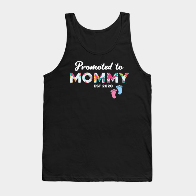 Promoted to Mommy Est 2020 First Time Mom Floral Mother Gift Tank Top by BioLite